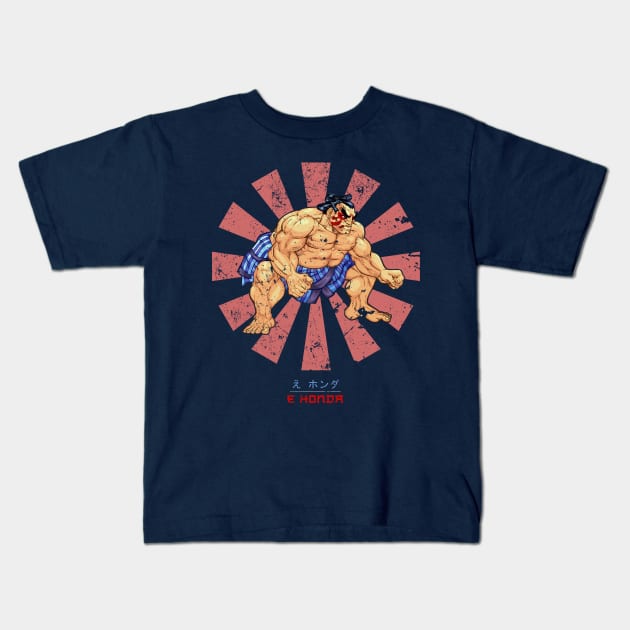 E Honda Retro Japanese Street Fighter Kids T-Shirt by Nova5